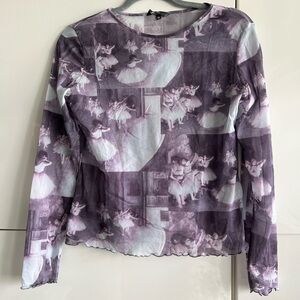 Y2K Euro Edgar Degas Ballerina mesh top